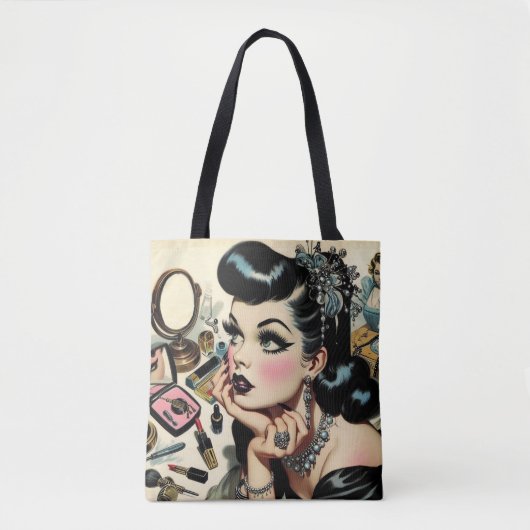 Schattige Gothic Pin Up Tote Bag (Voorkant)