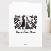 Schattige gothische emo-kinderen zoenen op Valenti Kaart (Achterkant)