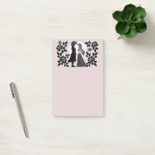 Schattige gothische emo-kinderen zoenen op Valenti Post-it® Notes