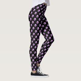 Schattige gothische roze schedels leggings