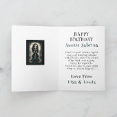 Schattige gotisch, gothic meisje Halloween verjaar Kaart (Binnen)