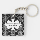 Schattige Gotisch romantisch afstuderen schedel da Sleutelhanger (Achterkant)