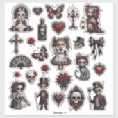 Schattige Gotische Baby's 2 Sticker (Vel)