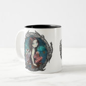 Schattige gotische fee en uil fantasy kunst mok (Voorkant links)