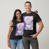 Schattige gotische katten schedel t-shirt (Unisex)