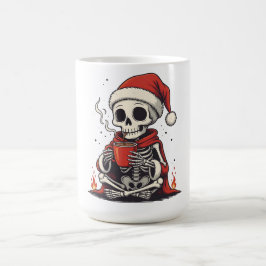Schattige Gotische Skelet Kerstman Cacao - Kerstsh Koffiemok