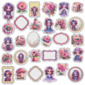 Schattige Gotische Tuin Suiker Schedel 2 Sticker (Voorkant)