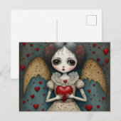 Schattige Gotische Valentijn Doll Briefkaart (Voorkant / Achterkant)
