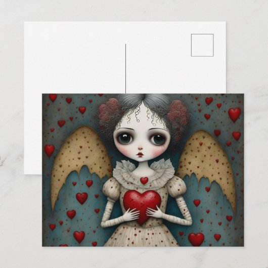 Schattige Gotische Valentijn Doll Briefkaart (Voorkant / Achterkant)