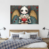 Schattige Gotische Valentijn Doll Canvas Afdruk (Insitu (Slaapkamer))