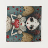 Schattige Gotische Valentijn Doll Wandkleed (Voorkant (horizontaal))