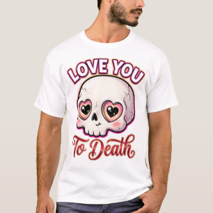Schattige Gotische Valentijnsschedel – Liefde je t T-shirt