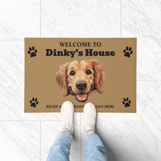 Schattige Goud Retriever Hond Deurmat (Binnen)