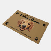 Schattige Goud Retriever Hond Deurmat (Schuin)