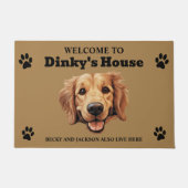 Schattige Goud Retriever Hond Deurmat (Voorkant)