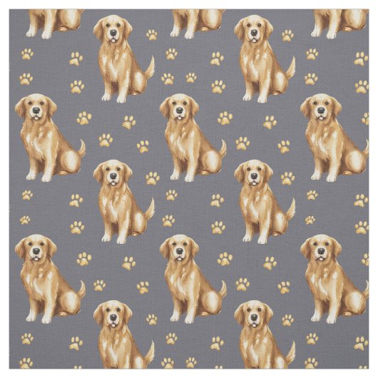 Schattige Goud Retriever Hond Stof (Swatch)
