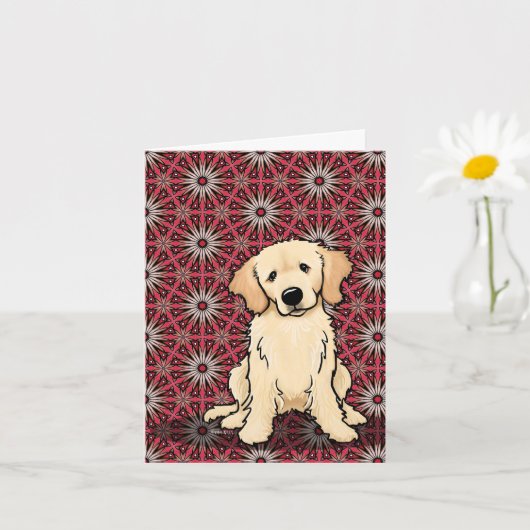 Schattige Goud Retriever Kaart (Kleine Plant)