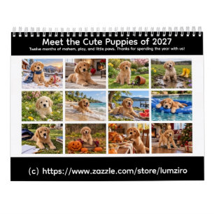 Schattige Goud Retriever Puppies Grappige Citaten Kalender
