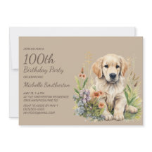 Schattige Goud Retriever Puppy 100ste Verjaardag