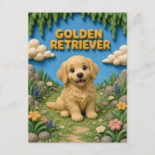Schattige Goud Retriever Puppy, Baby Hond Briefkaart