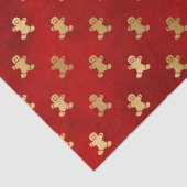Schattige goud rood peperkoekje elegant kerstfeest tissuepapier (Detail)