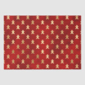 Schattige goud rood peperkoekje elegant kerstfeest tissuepapier (Voorkant)