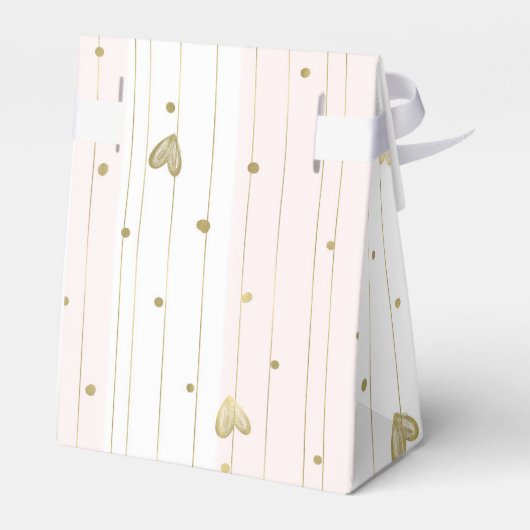 Schattige Goud & Roze Harten Bedankdoosjes (Achterkant)