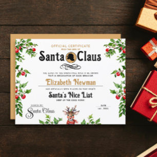 Schattige Goud Santa Naughty Nice officieel certif