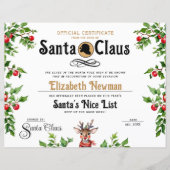 Schattige Goud Santa Naughty Nice officieel certif (Voorkant)
