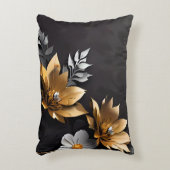 Schattige Goud & Zilver Bloemen Zonnebloem Accent Kussen (Voorkant(Verticaal))