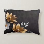 Schattige Goud & Zilver Bloemen Zonnebloem Accent Kussen (Achterkant)