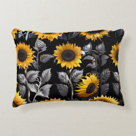 Schattige Goud & Zilveren Zonnebloem Accent Kussen