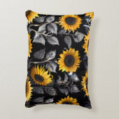 Schattige Goud & Zilveren Zonnebloem Accent Kussen (Achterkant (Verticaal))