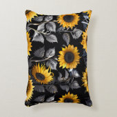 Schattige Goud & Zilveren Zonnebloem Accent Kussen (Voorkant(Verticaal))
