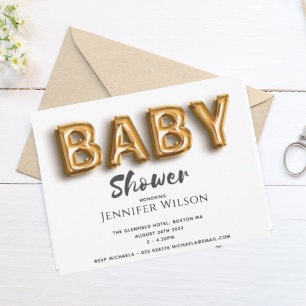 schattige gouden ballon leuk baby shower om het te save the date