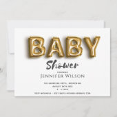 schattige gouden ballon leuk baby shower om het te save the date (Voorkant)