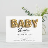 schattige gouden ballon leuk baby shower om het te save the date (Staand voorkant)