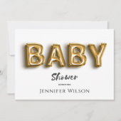 schattige gouden ballon leuk baby shower save the date (Voorkant)