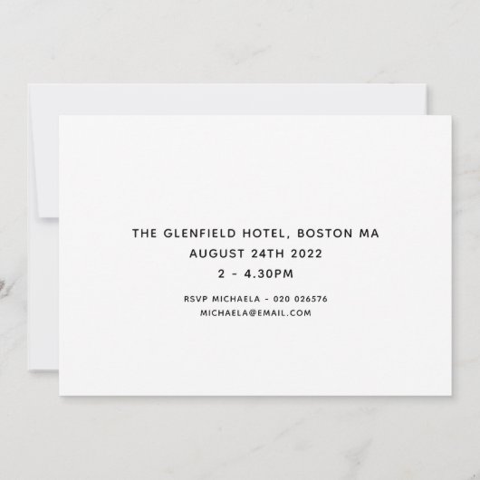 schattige gouden ballon leuk baby shower save the date (Achterkant)