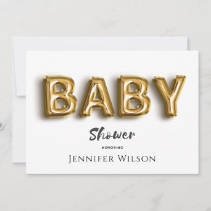 schattige gouden ballon leuk baby shower save the date