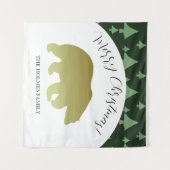 Schattige gouden Beer kerst familie Wandkleed (Voorkant (horizontaal))