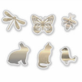 Schattige Gouden Dieren Insecten Sticker (Voorkant)