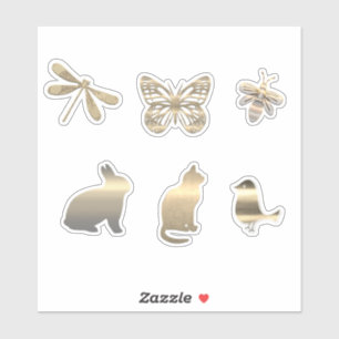 Schattige Gouden Dieren Insecten Sticker