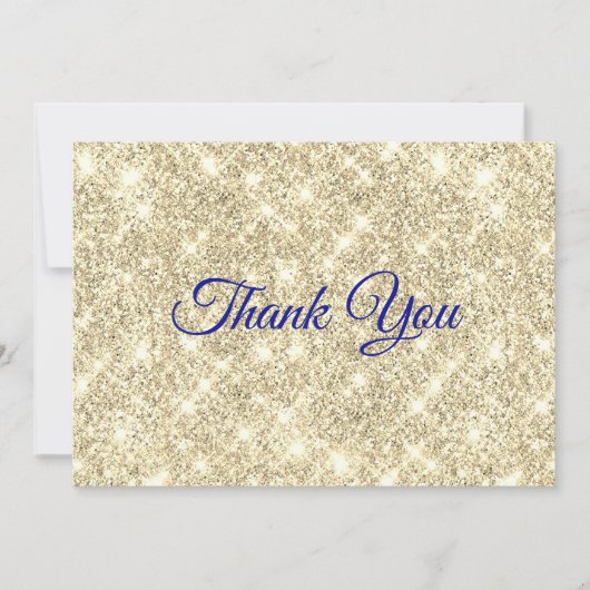 Schattige gouden faux glitter bedankkaart (Voorkant)