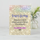 Schattige gouden faux glitter kerst nieuwjaar (Staand voorkant)