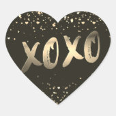 Schattige Gouden Folie Liefde XOXO Hart Confetti M Hart Sticker (Voorkant)