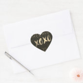 Schattige Gouden Folie Liefde XOXO Hart Confetti M Hart Sticker (Envelop)