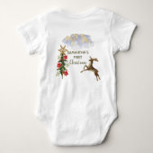 Schattige Gouden Glitter Bomen Herten Baby Eerste  Romper (Achterkant)