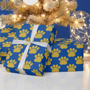 Schattige Gouden Glitter Paw Prints Pet Lovers Bla Cadeaupapier