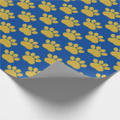 Schattige Gouden Glitter Paw Prints Pet Lovers Bla Cadeaupapier (Hoek)